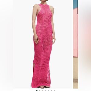 MANGO stitch maxi dress